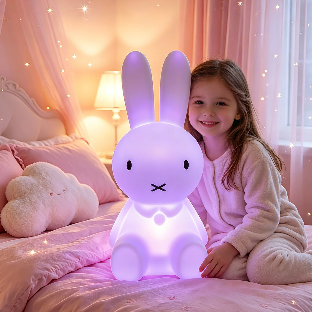 Miffy Rabbit Mood Light with Remote Control Dimming Cute Cartoon Children's Gift Bedroom Bedside Lamp Living Room Floor Lamp