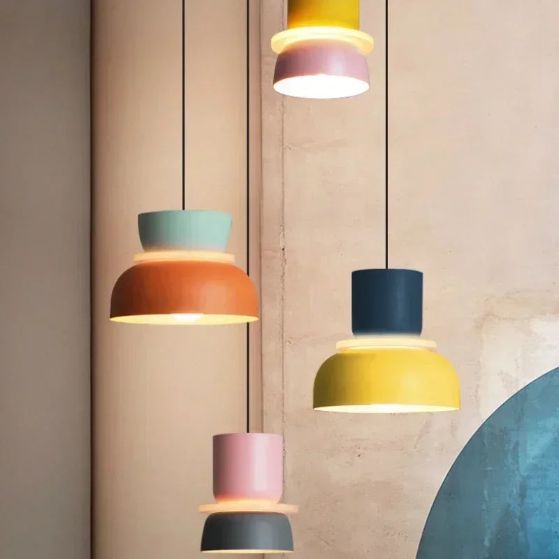 Modern Macaron LED Pendant Light New Nordic Creative Sweet Design Colorful Hanging Lamp Living Room Bedroom Study Dining