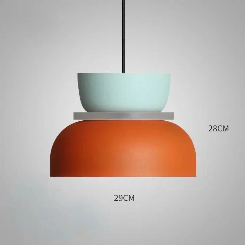 Modern Macaron LED Pendant Lamp Colorful Iron Hanging Suspension Nordic Sweet Chandelier for Study Bar Dining Bedside